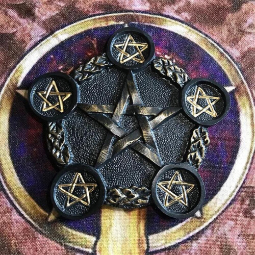 Resin Candle Holder Astrology Pentacle Altar Plate Divination Props Candlestick 2