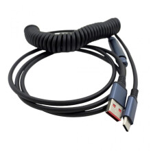 Type A to C USB Cable Coiled Spring Data Line for Mechanical Keyboard Durable Data Line