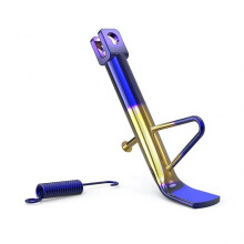 (20CM, Golden blue) ATV Motorbike Universal Adjustable Kickstand Side Stand Holder Parking Rack Support Foot Scooter E-Bike Sidestand Holder