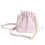 (Pink) PU Leather Camera Bag with Adjustable Strap, Large Capacity Drawstring Storage Pouch Portable Organizers Case Container 1