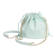 (Green) PU Leather Camera Bag with Adjustable Strap, Large Capacity Drawstring Storage Pouch Portable Organizers Case Container