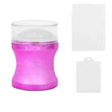 (E)Round Jelly Transfer Painting Stamper With Scraper French Nail Art Tools Manicure Funnel Shape Images Plate Stamper