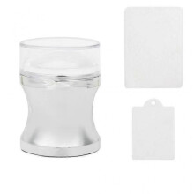 (B)Round Jelly Transfer Painting Stamper With Scraper French Nail Art Tools Manicure Funnel Shape Images Plate Stamper