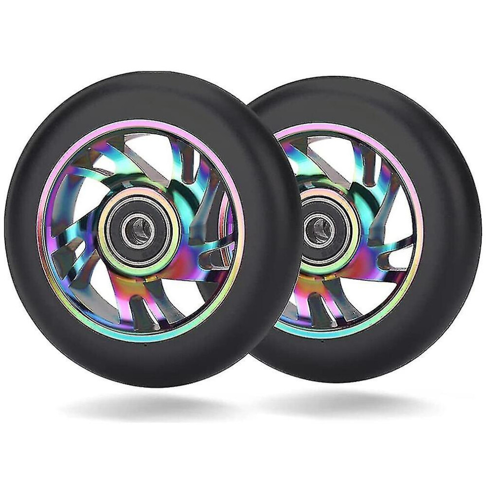 2 ruedas de repuesto para patinete de 100 mm con rodamiento, el mejor regalo para patinete acrobático.