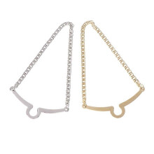 (As show, One size) Metal Classic Tie Chain Button Bowtie Suit Shirt Jewelry for Special Occasions