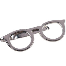 (As show, One size) Men Glasses Tie Bars Pin Clasp For Wedding Business Suit Tie Gift Accessories