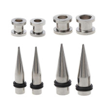 (As show, One size) 2 Pairs 316L Steel Ear Tapers Tunnels Ear Studs Stretching Tools Kit for Daily