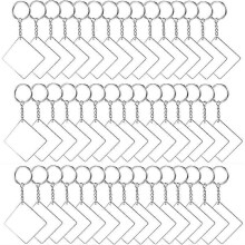 (As show, One size) 90/120 Pcs Acrylic Ornament Blanks Kit with Acrylic Discs Circles Keychain Colorful Tassels Key Chain Rings Jump Rings