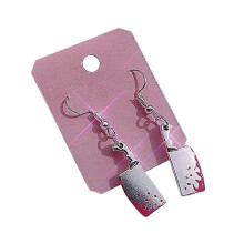 (As show, One size) Punk Diablo Gothic Alloy Cross Fish Bones Simulation Blade Female Drop Earrings