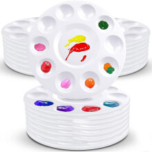 Artist Paint Tray Palette for Gouache Acrylic Oil Painting 10-Holes White 40 PC