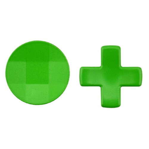 (Green) Metal Button Replacement ABS Button Round Cross Key for Gaming Controller