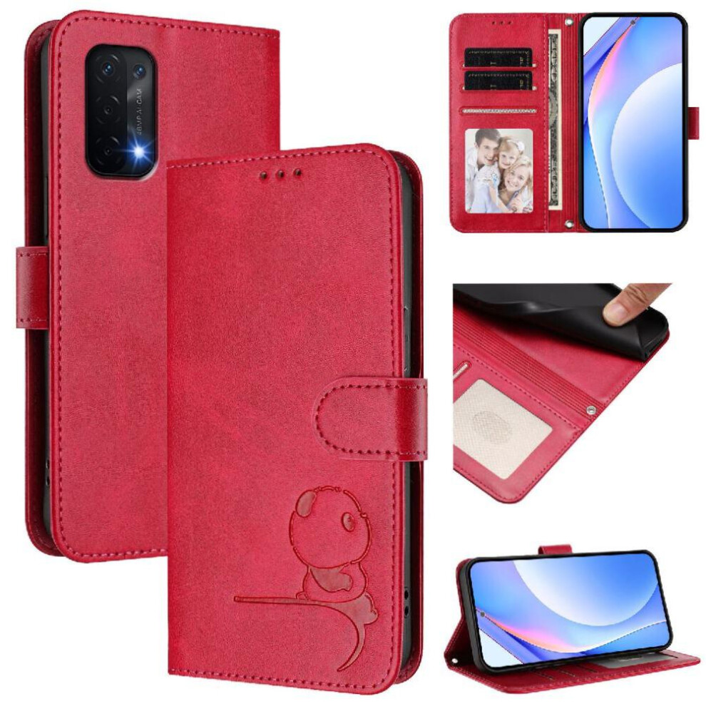 (Rose ) Phone Case For Oppo A74 5G Magnetic Rfid Blocking Card Slots Holder Kickstand Pu Leather Flip Folio Red 764563660292