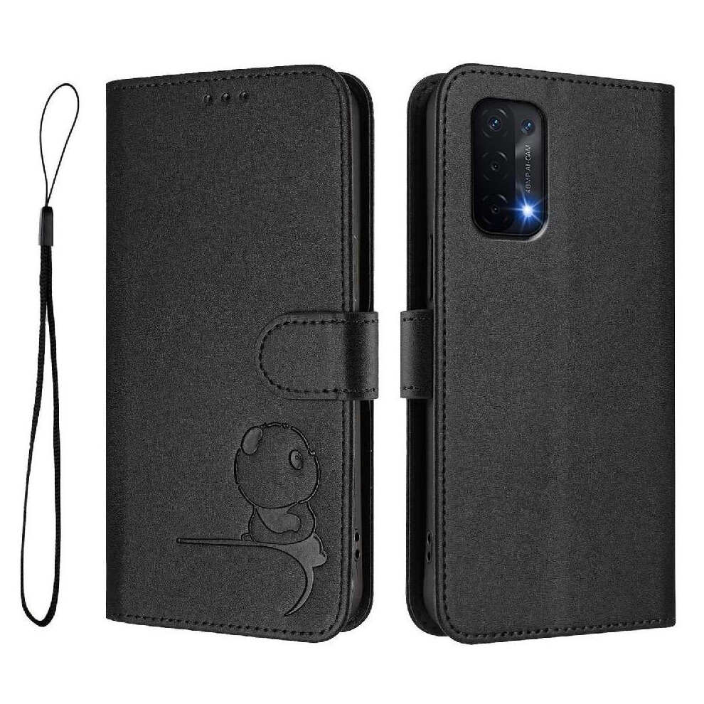(Black) Phone Case For Oppo A74 5G Magnetic Rfid Blocking Card Slots Holder Kickstand Pu Leather Flip Folio Black 764563660261