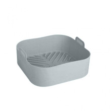 (Grey) Square Non-Stick Silicone Air Fryer Basket Liners Silicone Material 3 Colors