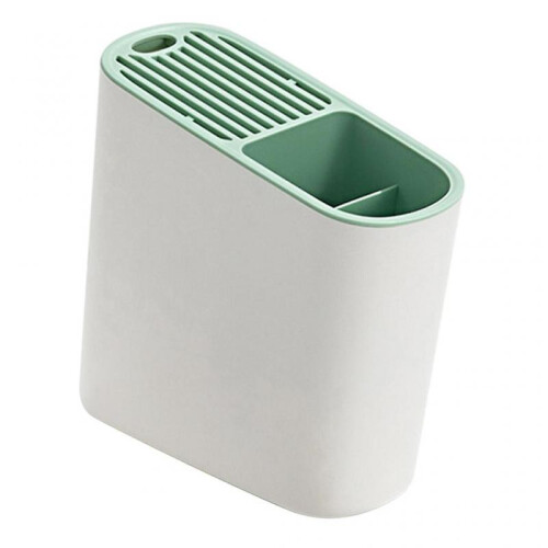 (Green) Utensil Holder Large Capacity Kitchen Flatware Rack Home Kitchenware Organizer
