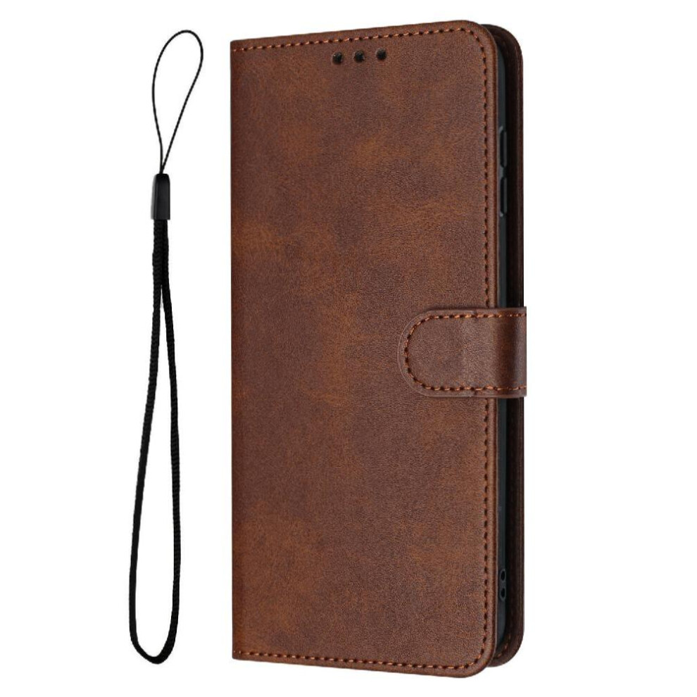(Brown) Flip Case For Oppo A74 5G/A54 5G With Buckle Pu Leather Kickstand With Card Slot Pure Colour Brown 764563661831