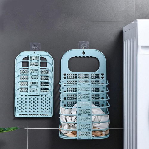 Wall Mounted Foldable Laundry Basket Dirty Clothes Storage Organizer 2