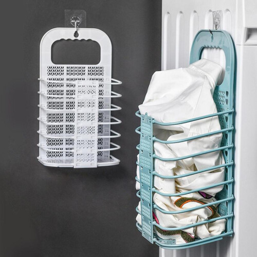 Wall Mounted Foldable Laundry Basket Dirty Clothes Storage Organizer 1