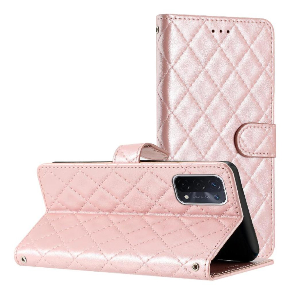 (Pink) Flip Case For Oppo A74 5G Tpu Shockproof Magnetic Folio Pu Leather Wallet Kickstand Card Slots Holder Pink 764563662166