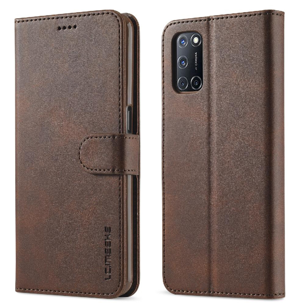 (Brown) Case For Oppo A74 5G/A54 5G Card Slots Wallet Calf Texture Horizontal Flip Leather Case With Holder Brown 764563662296