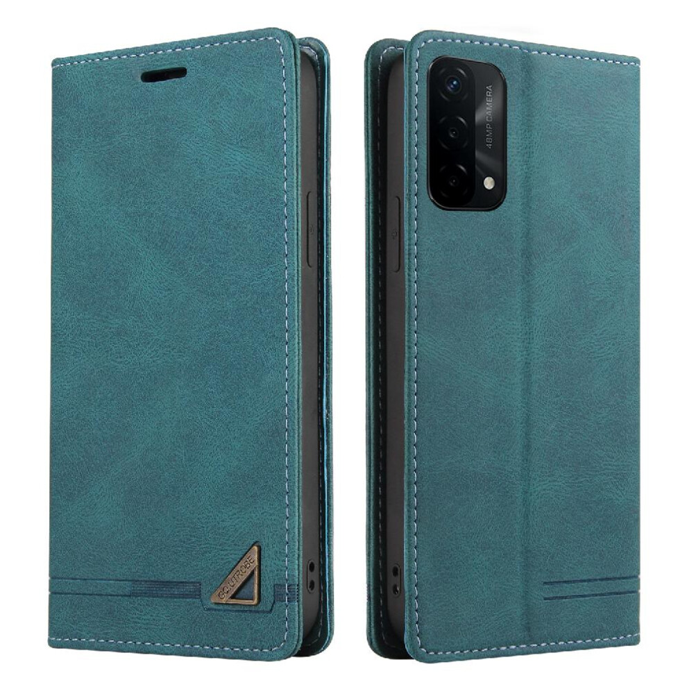 (Green) Case For Oppo A74 5G/A54 5G Premium Leather Two Card Slots Kickstand Premium Leather Green 764563662470
