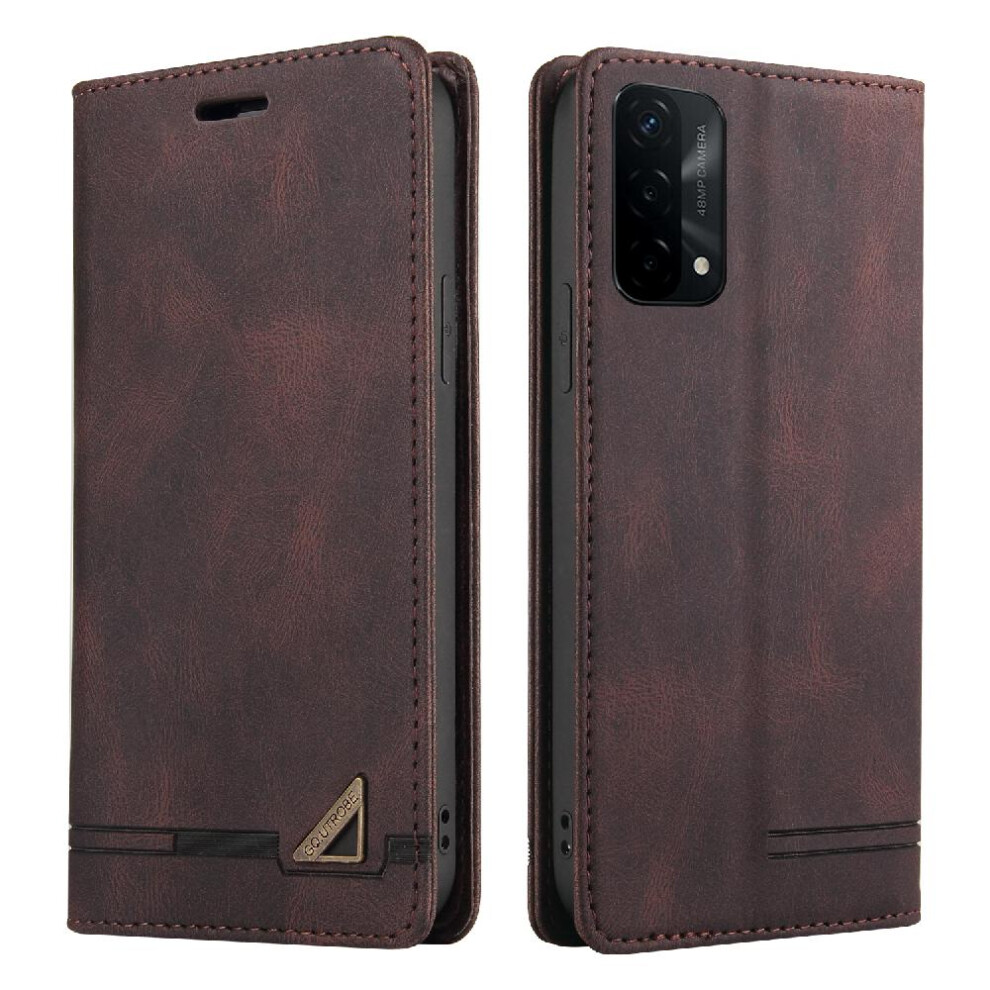 (Brown) Case For Oppo A74 5G/A54 5G Premium Leather Two Card Slots Kickstand Premium Leather Brown 764563662463