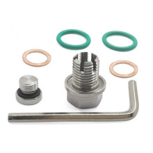 Stainless Steel Oil Drain Plug Repair Kit with Hex Wrench Self Tapping Oil Pan Thread Repair Kits Leak Proof Gasket