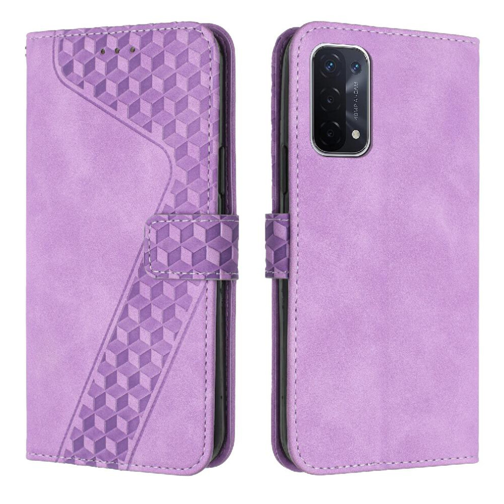 (Purple) Phone Case For Oppo A74 5G Magnetic Kickstand Wallet Flip Folio Card Slots Cover Purple 764563662692