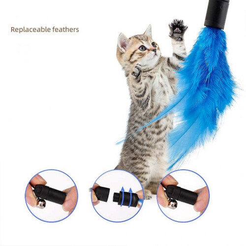 Interactive for Cat Toys Hands Free Electric with Non-Toxic Feather 1