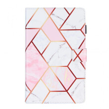 (Pink White) Tablet Protective for Case For Amazon All-New Fire HD8 2018/17 PU Leather Auto S