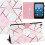 (Pink White) Tablet Protective for Case For Amazon All-New Fire HD8 2018/17 PU Leather Auto S 2