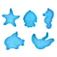 Marine Animals Shaped Keychain Moulds with Holes Gift for DIY Hand-Making Lover