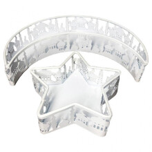 (White) Eid Mubarak Moon Star Serving Tray Food Serving Tray for DIY Home Dessert Gift
