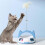 (Yellow) Funny Kitten Toy Multifunctional Feather +Tracking Balls Base Spring Toy 2
