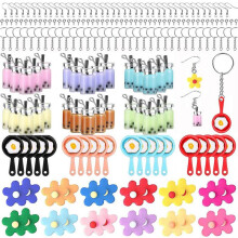 (B) Girls Earring Decoration Necklace Keychain Lovely Milk Tea Egg Flower Pendant
