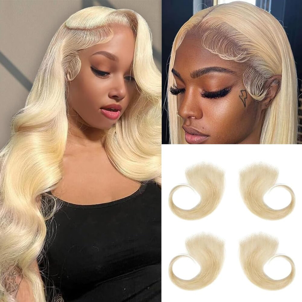Xrddfl Edges Hair 613 Blonde Hd Lace Baby Hair Stripes For Edges Reusable Lace Hairline Real Human Hair Fake Edges 4Pcs Edges Hd Lace Front Wig Human