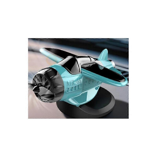 (Blue) Car Dashboard Decor, Solar Airplane, Solar Powered Aircraft for Tabletop Office
