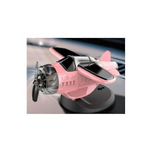 (Pink) Car Dashboard Decor, Solar Airplane, Solar Powered Aircraft for Tabletop Office