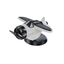 (White) Car Dashboard Decor, Solar Airplane, Solar Powered Aircraft for Tabletop Office