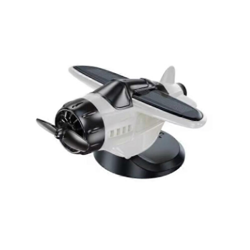 (White) Car Dashboard Decor, Solar Airplane, Solar Powered Aircraft for Tabletop Office
