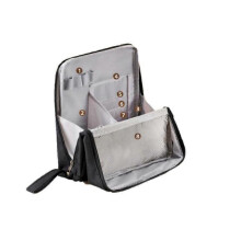 (Black) Multi-Purpose Large Capacity Standing Makeup Bag,Portable Stationery Storage Bag