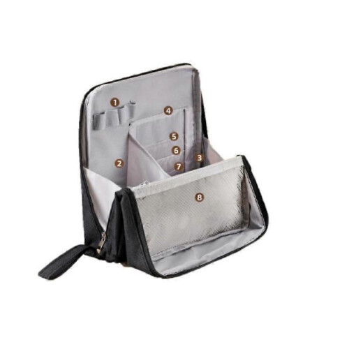 (Black) Multi-Purpose Large Capacity Standing Makeup Bag,Portable Stationery Storage Bag