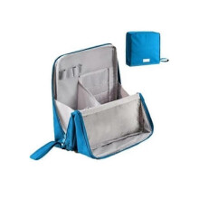 (Blue) Multi-Purpose Large Capacity Standing Makeup Bag,Portable Stationery Storage Bag
