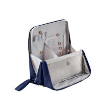 (Navy Blue) Multi-Purpose Large Capacity Standing Makeup Bag,Portable Stationery Storage Bag