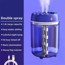 (Blue) Electric Air Humidifier With Led Light Usb Large Capacity Electric Home Humidifier 1800ml Large Capacity Humidifier Humidifier