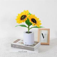 (2pcs) Rechargeable Sunflower Led Simulation Night Light Room Bedroom Bedside Decoration Atmosphere Light