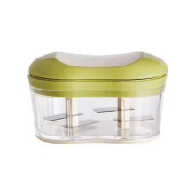 (Green) Food Chopper Manual Garlic Mincer Onion Vegetable Chopper Easy to Hand Push Cut