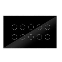 (Black) Smart home remote control switch APP controls touch wireless wall switch Tuya WIFI Alex GoogleHome 147 high-power 10/6 channel