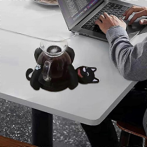 (White) 3D Print Cat Coasters, Novel and Cute Cat Mug Holder 2