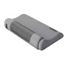 (Grey) Electric Neck Massage Pillow Heating Shiatsu Vibration Neck Massager Back Cervical Traction Shiatsu Memory Foam Spine Support